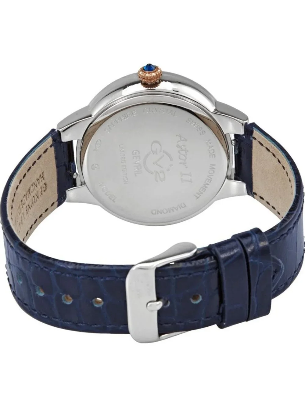 NWT Gv2 By Gevril Astor II Blue Dial Ladies Watch